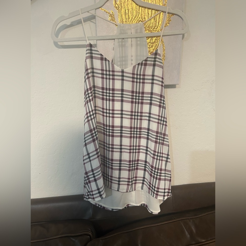 Express Black, Maroon and White Camisole Top Tank Racer Back
